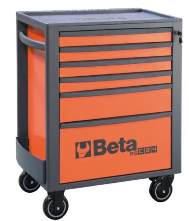 Szerszámszekrény üres, 6-fiókos BETA narancs oldalbetéttel, narancs színben RSC24/6-FO